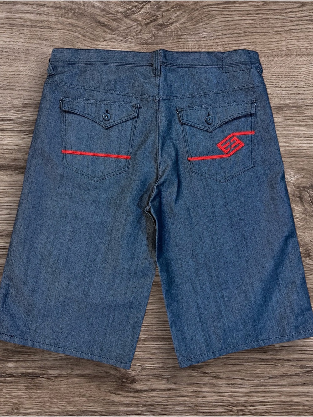 Enyce Men's Denim Shorts with Red Pocket Trim